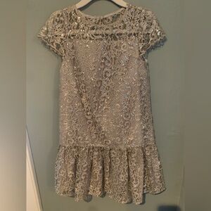 Polo by Ralph Lauren- Girls  Silver Lace with Blue Tag. Holiday dress.
